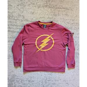 The Flash DC Comics Lightning Bolt Logo Embroidered Red Sweater By BOXLUNCH, XL